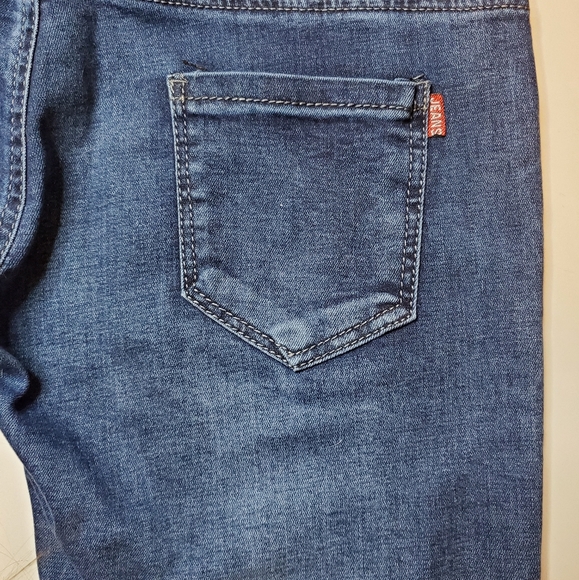 Fashion High Waisted Dark Blue Denim Jeggings. - Picture 6 of 6